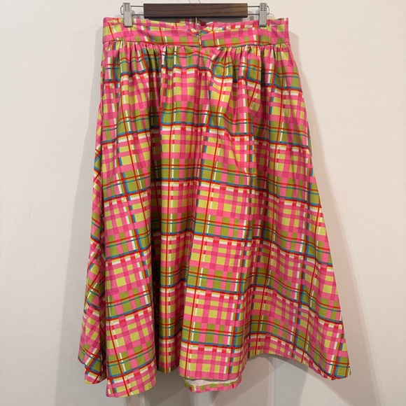 New York & Company 7th Avenue Design Studio Retro Cotton Plaid Skirt Size 14 - Picture 2 of 10